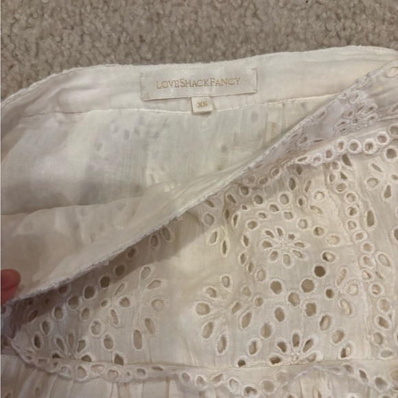 LoveShackFancy Cream Eyelet Mini Skirt - Picture 4 of 5